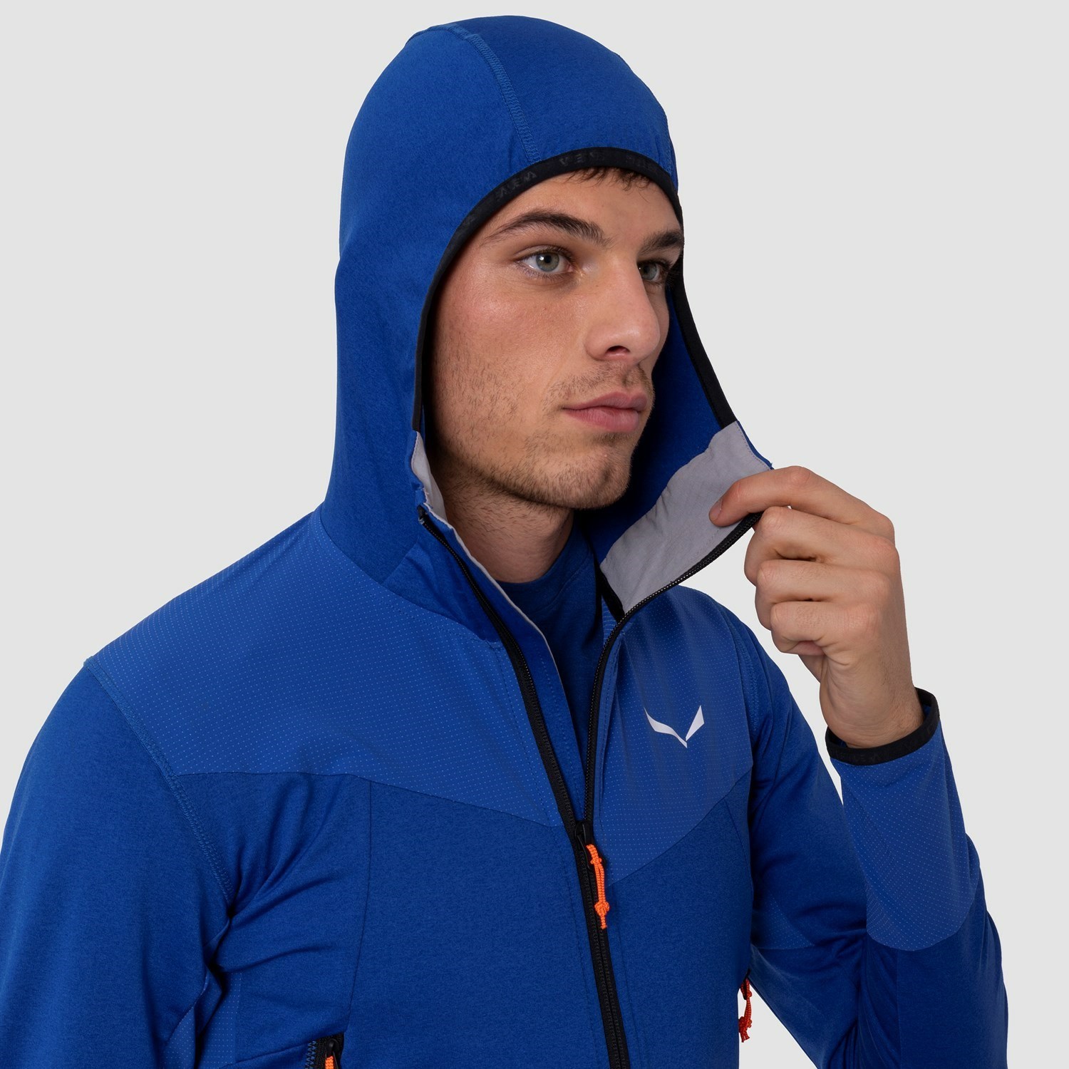 Férfi Salewa Agner Hibrid Polarlite Durastretch Csuklyás Jacket Kapucnis Pulóver Kék | 1057-HIYBV