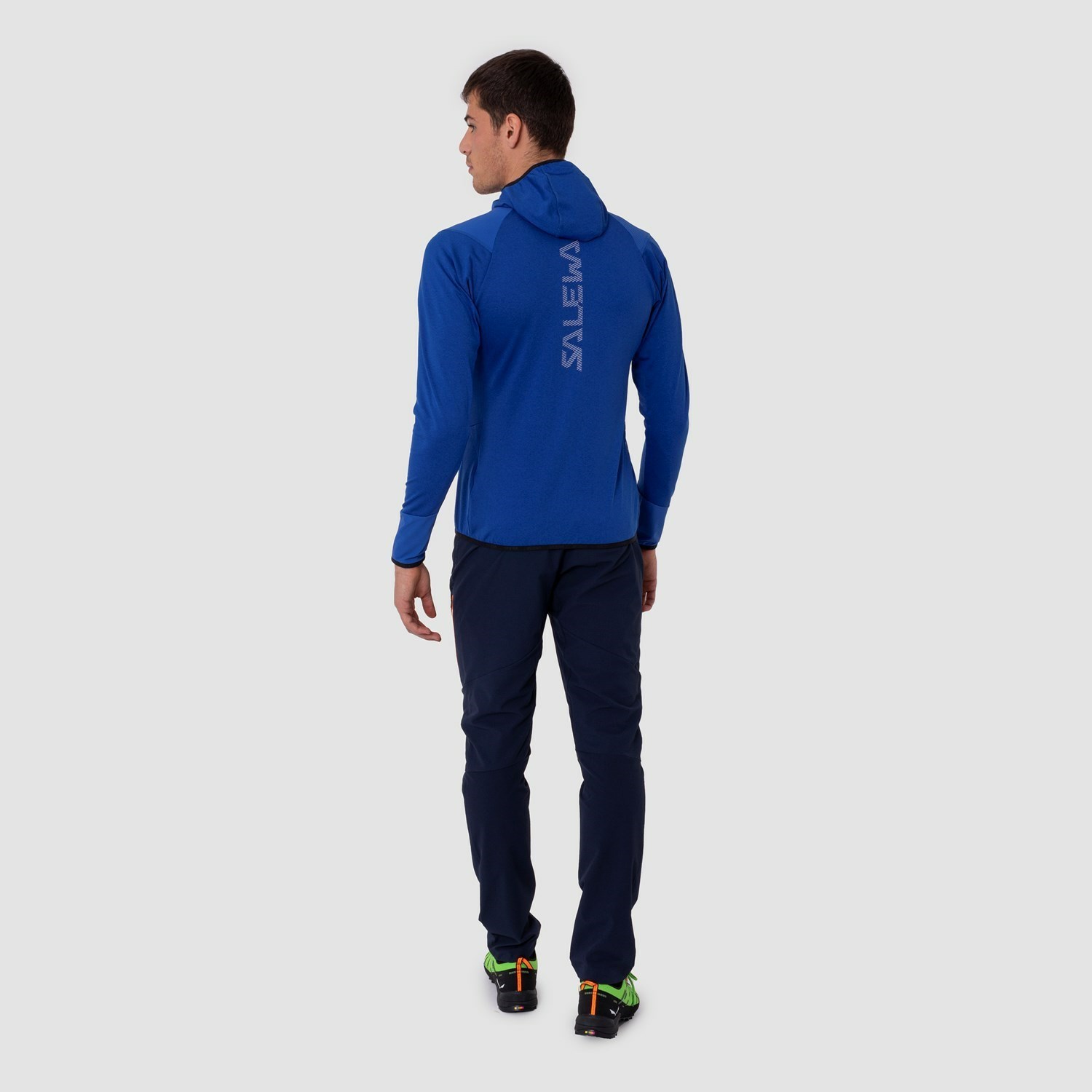 Férfi Salewa Agner Hibrid Polarlite Durastretch Csuklyás Jacket Kapucnis Pulóver Kék | 1057-HIYBV