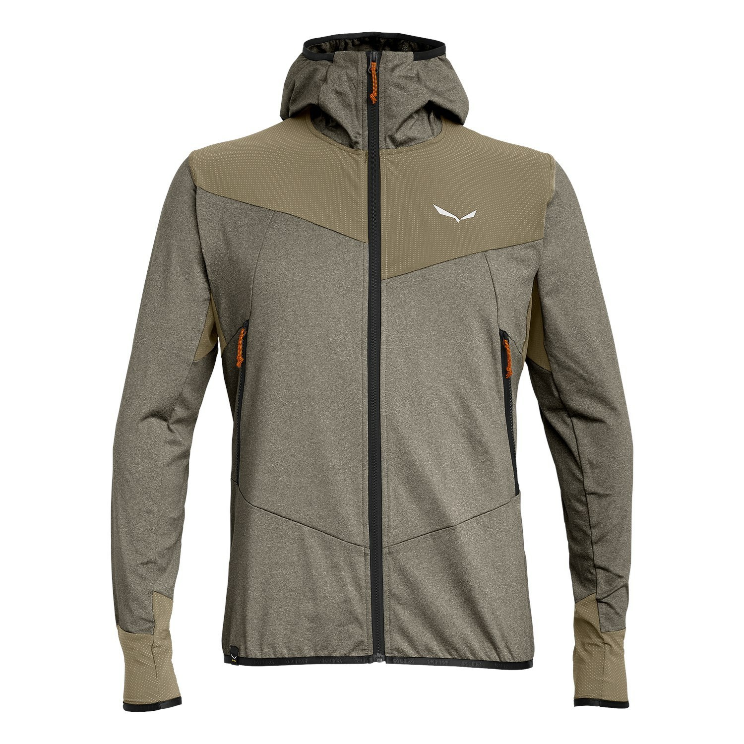 Férfi Salewa Agner Hibrid Polarlite Durastretch Csuklyás Jacket Kapucnis Pulóver Barna | 2768-BWJCU