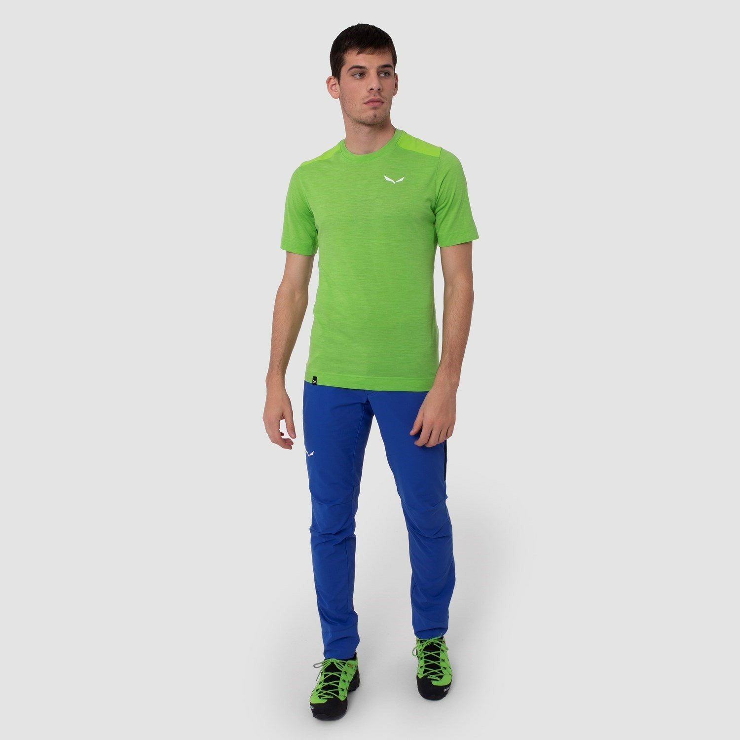 Férfi Salewa Agner Merino T-Shirt Rövid Ujjú Ing Zöld | 0472-SHQCB