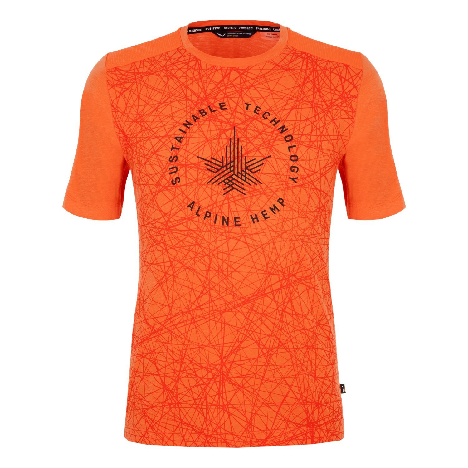 Férfi Salewa Alpine Hemp Print T-Shirt Rövid Ujjú Ing Kék | 3716-TZFLC