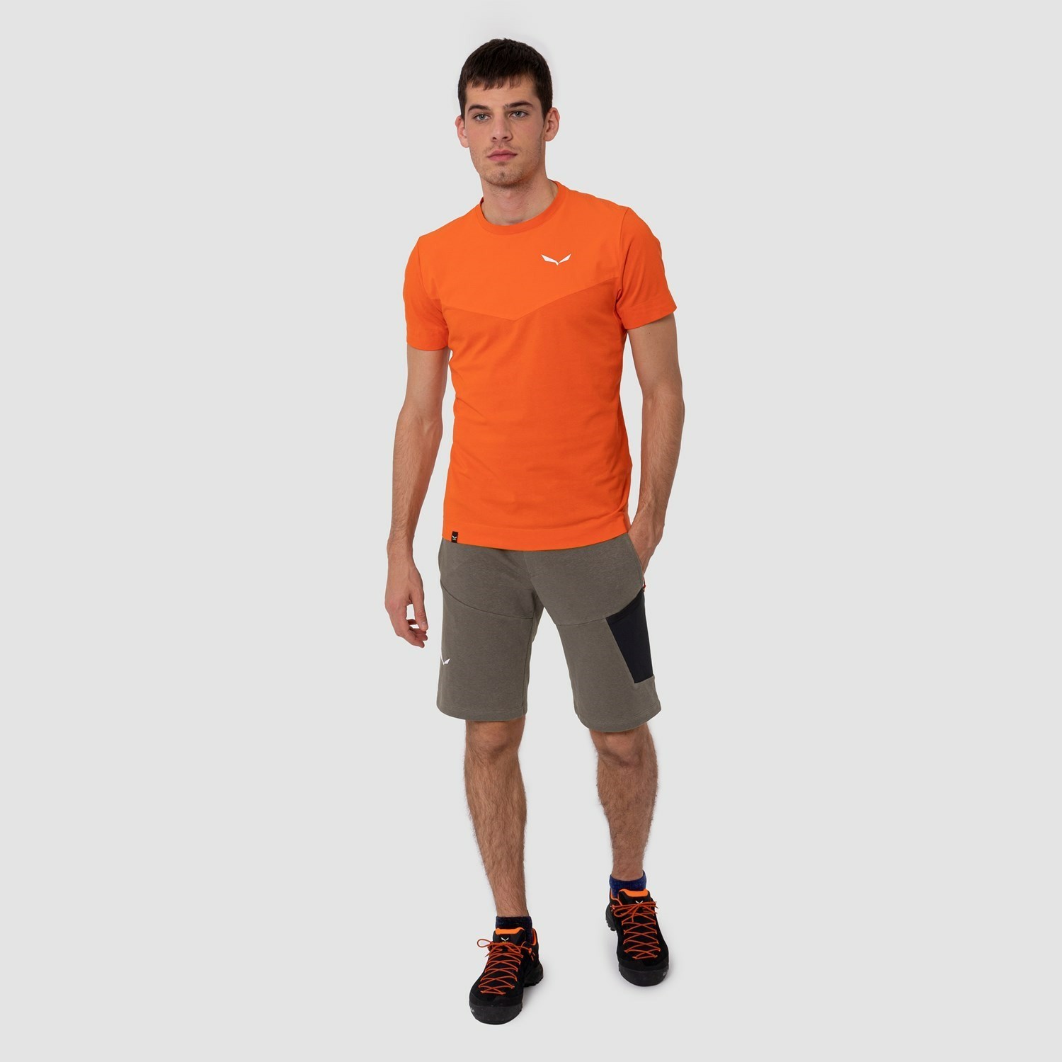 Férfi Salewa Alpine Hemp T-Shirt Rövid Ujjú Ing Narancssárga | 0892-KQJSL