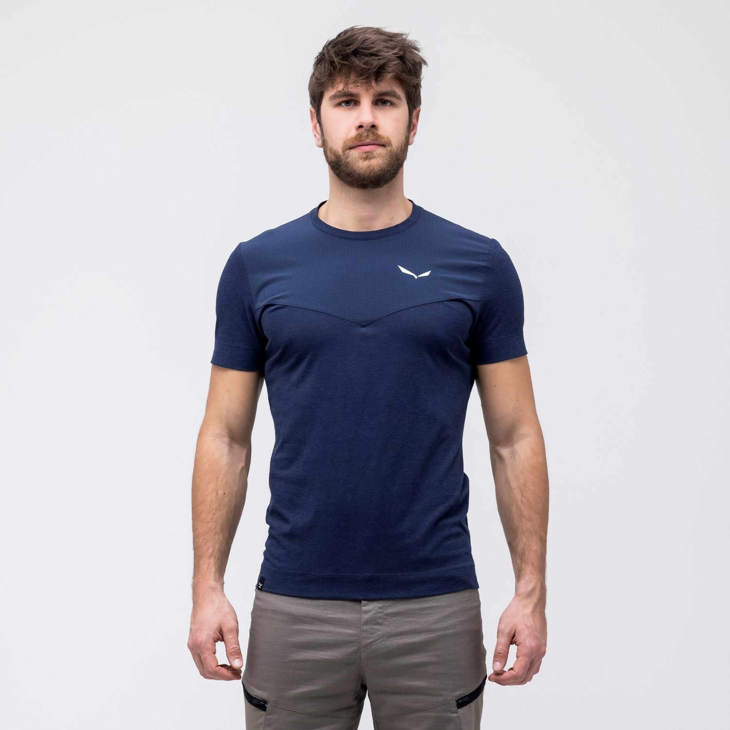 Férfi Salewa Alpine Hemp T-Shirt Rövid Ujjú Ing Sötétkék | 7921-ZPJOF