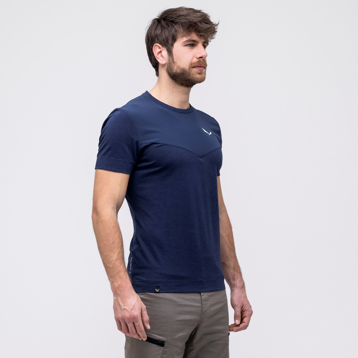 Férfi Salewa Alpine Hemp T-Shirt Rövid Ujjú Ing Sötétkék | 7921-ZPJOF