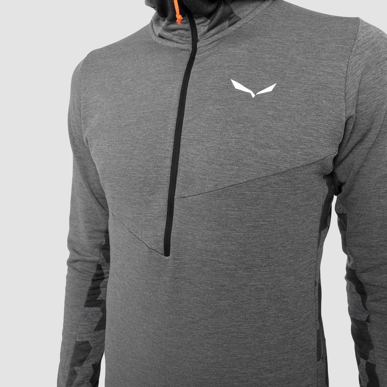 Férfi Salewa Boe Merino Csuklyás Half Zip Tee Kapucnis Pulóver Szürke | 8034-MFRZW