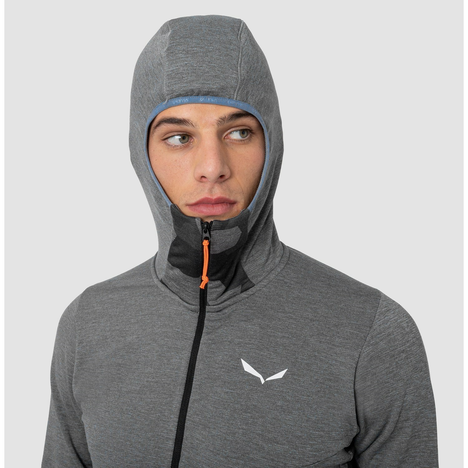 Férfi Salewa Boe Merino Csuklyás Half Zip Tee Kapucnis Pulóver Szürke | 8034-MFRZW