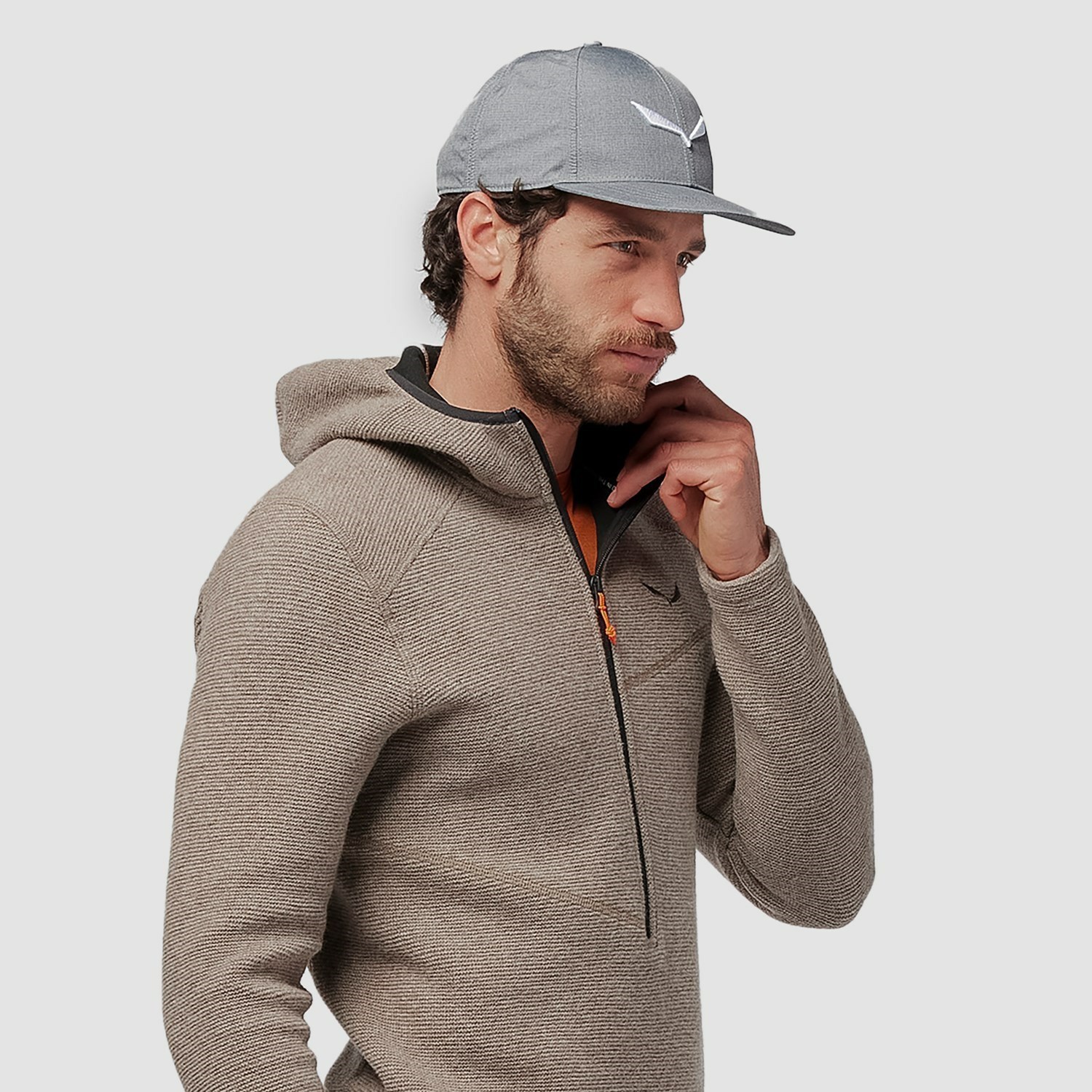 Férfi Salewa Fanes Sarner Half Zip Hoodie Kapucnis Pulóver Barna | 6183-DSYZP