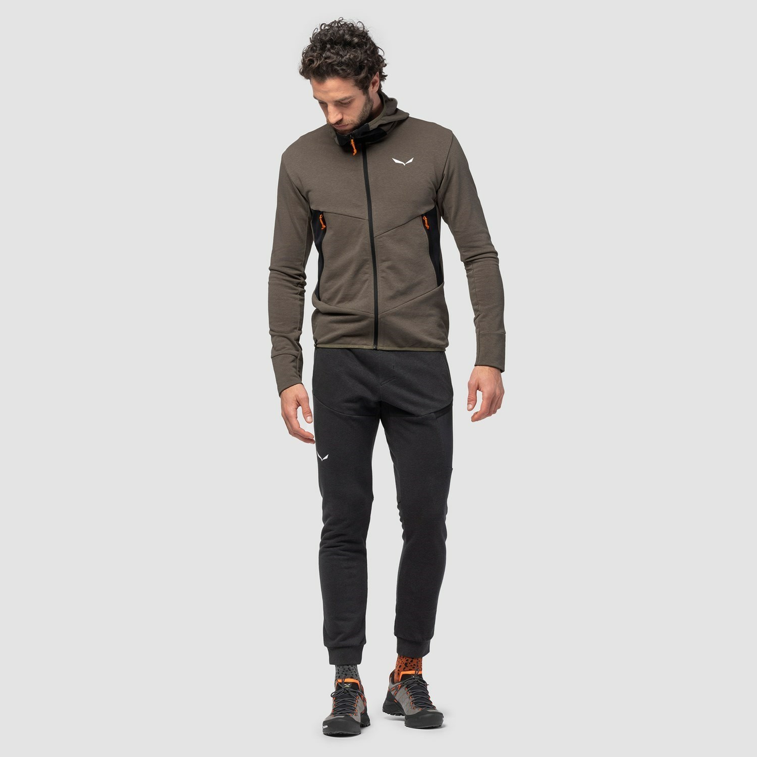 Férfi Salewa Lavaredo Hemp Csuklyás Jacket Kapucnis Pulóver Barna | 0487-CTEPX