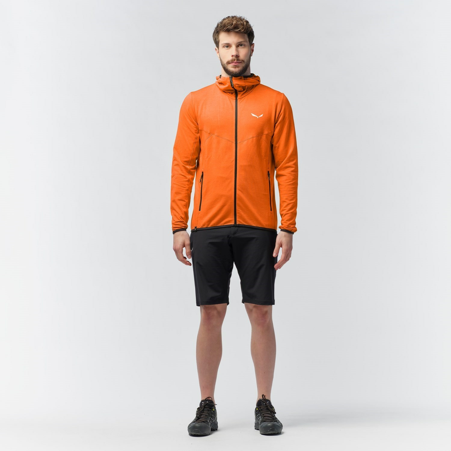 Férfi Salewa Light Micro Polarlite Full Zip Csuklyás Jacket Kapucnis Pulóver Narancssárga | 9021-WEGJZ