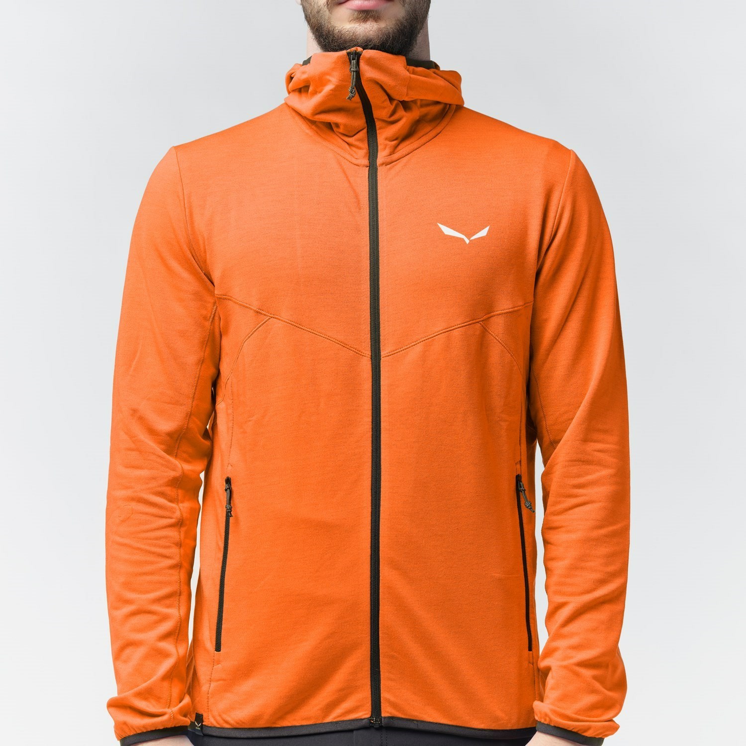 Férfi Salewa Light Micro Polarlite Full Zip Csuklyás Jacket Kapucnis Pulóver Narancssárga | 9021-WEGJZ