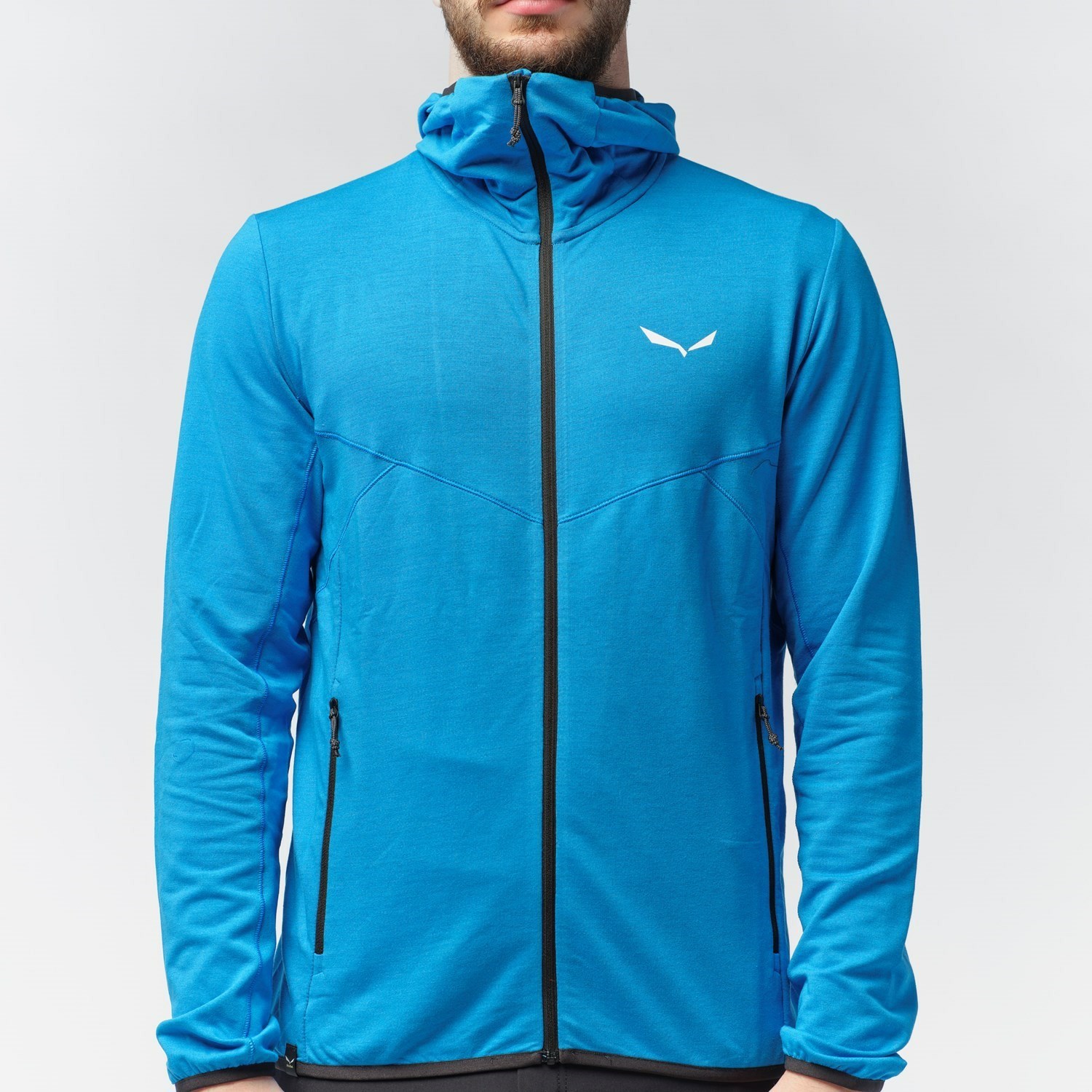 Férfi Salewa Light Micro Polarlite Full Zip Csuklyás Jacket Kapucnis Pulóver Kék | 9701-JIQDF