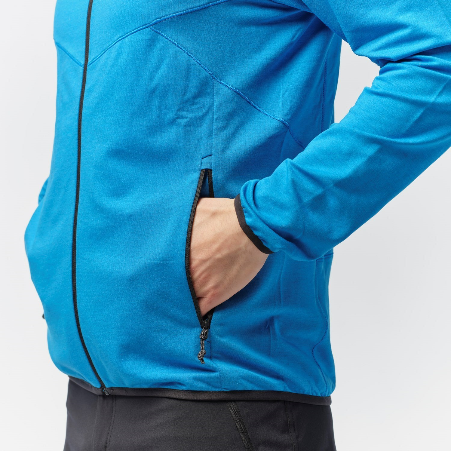 Férfi Salewa Light Micro Polarlite Full Zip Csuklyás Jacket Kapucnis Pulóver Kék | 9701-JIQDF