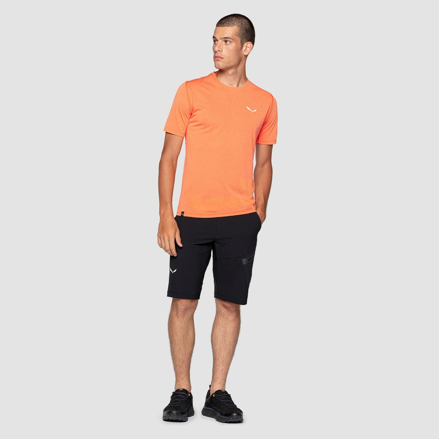 Férfi Salewa Pedroc Hibrid 3 Dry T-shirt Rövid Ujjú Ing Narancssárga | 8602-XPHIS