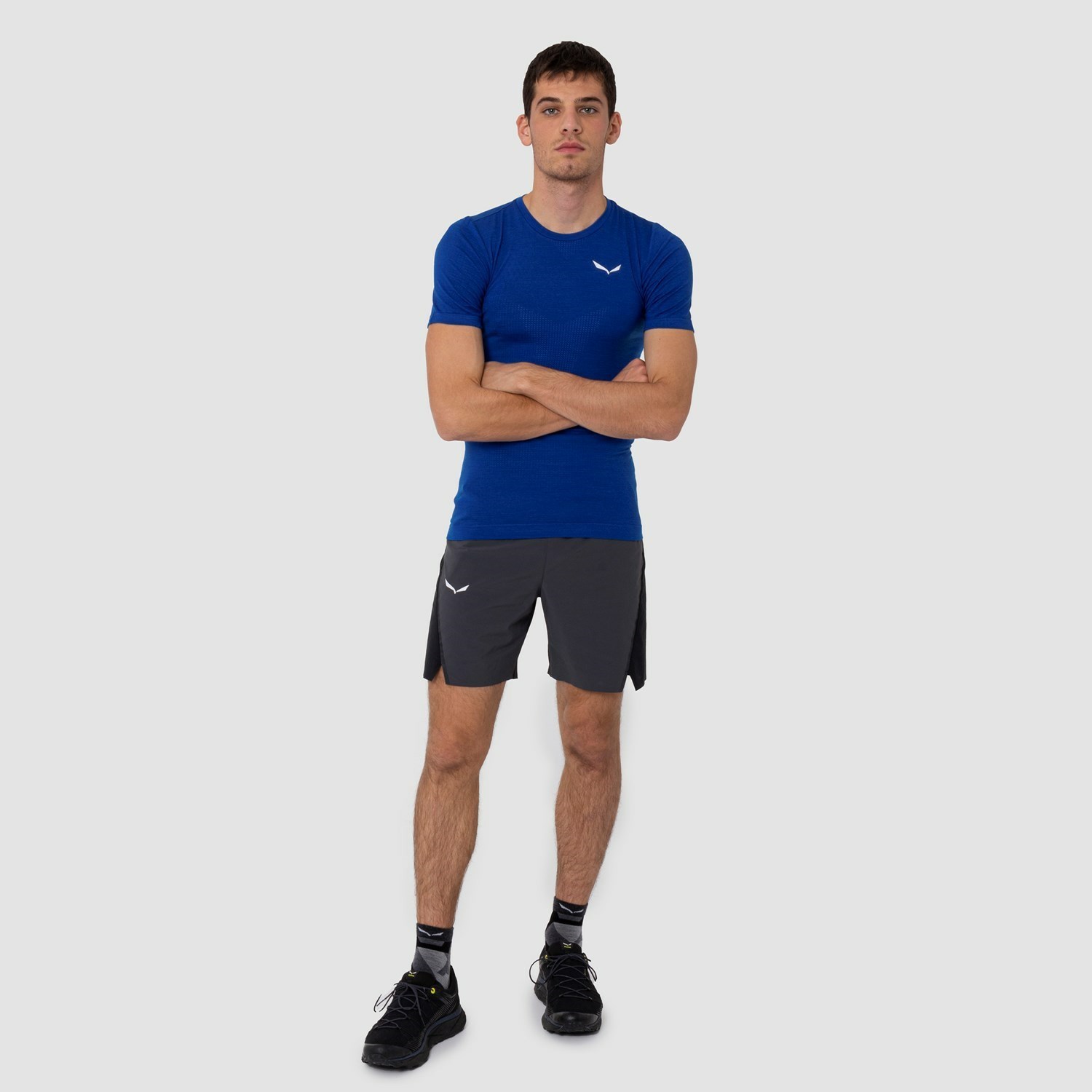 Férfi Salewa Pedroc Merino Responsive Seamless T-Shirt Rövid Ujjú Ing Kék | 2640-NAYBP