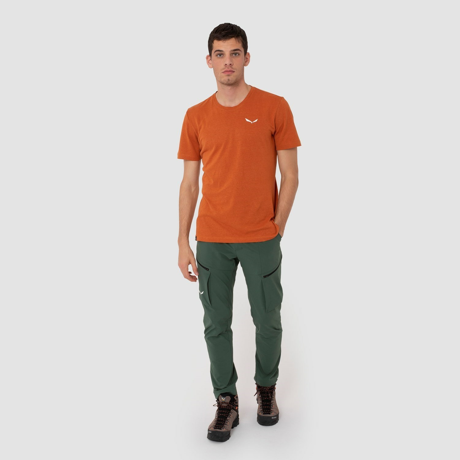 Férfi Salewa Pure Dolomites Hemp T-Shirt Rövid Ujjú Ing Narancssárga | 3269-KQWJZ