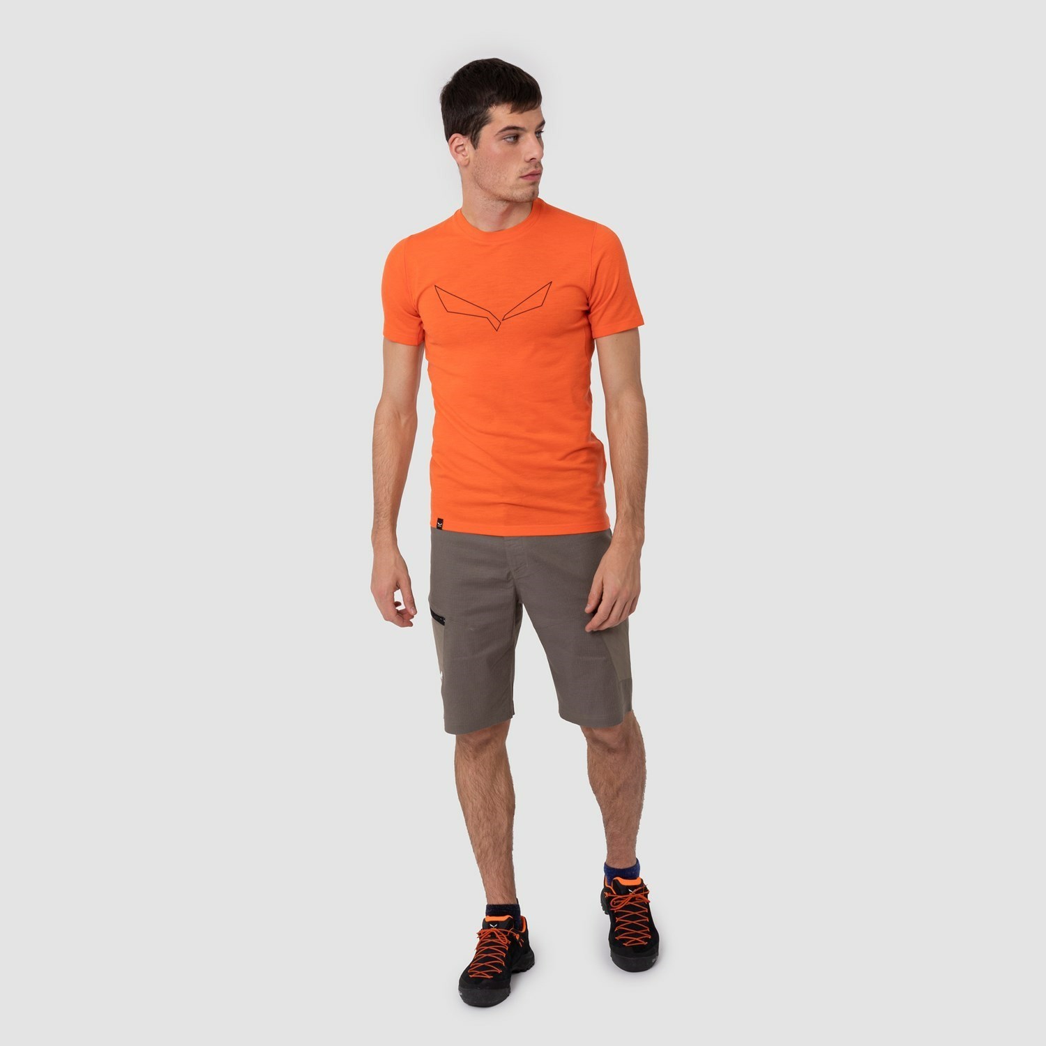 Férfi Salewa Pure Logo Alpine Merino Responsive T-Shirt Rövid Ujjú Ing Narancssárga | 1568-KDPNQ