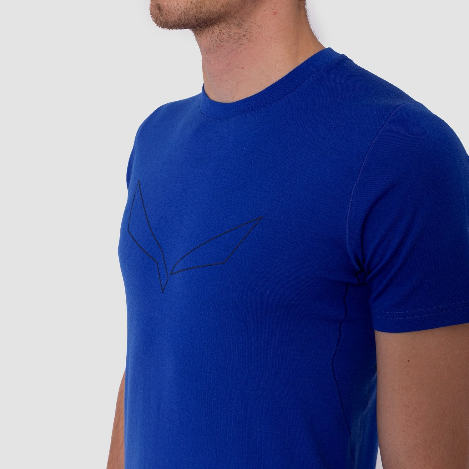 Férfi Salewa Pure Logo Alpine Merino Responsive T-Shirt Rövid Ujjú Ing Kék | 5962-QUDGV