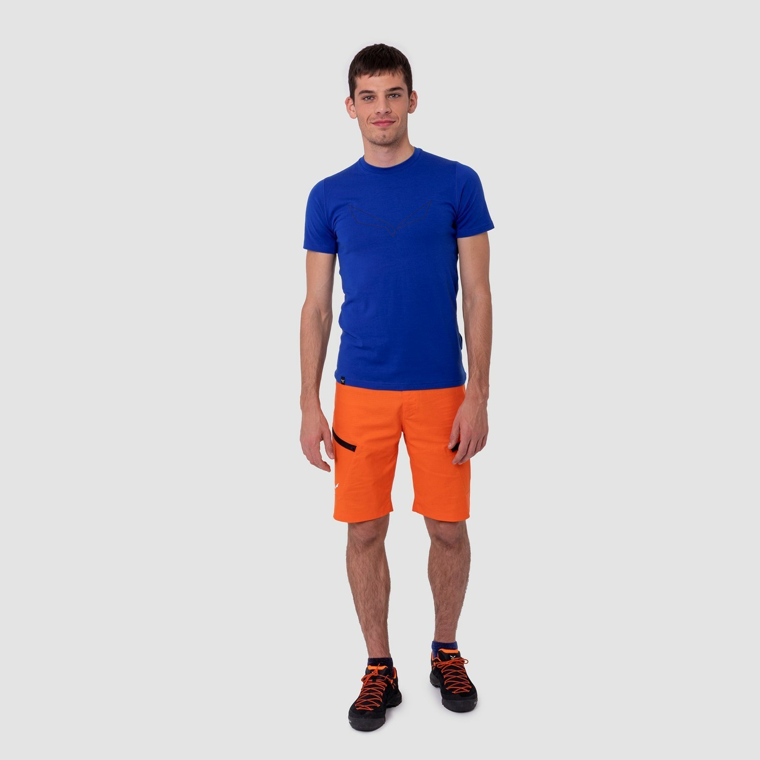 Férfi Salewa Pure Logo Alpine Merino Responsive T-Shirt Rövid Ujjú Ing Kék | 5962-QUDGV