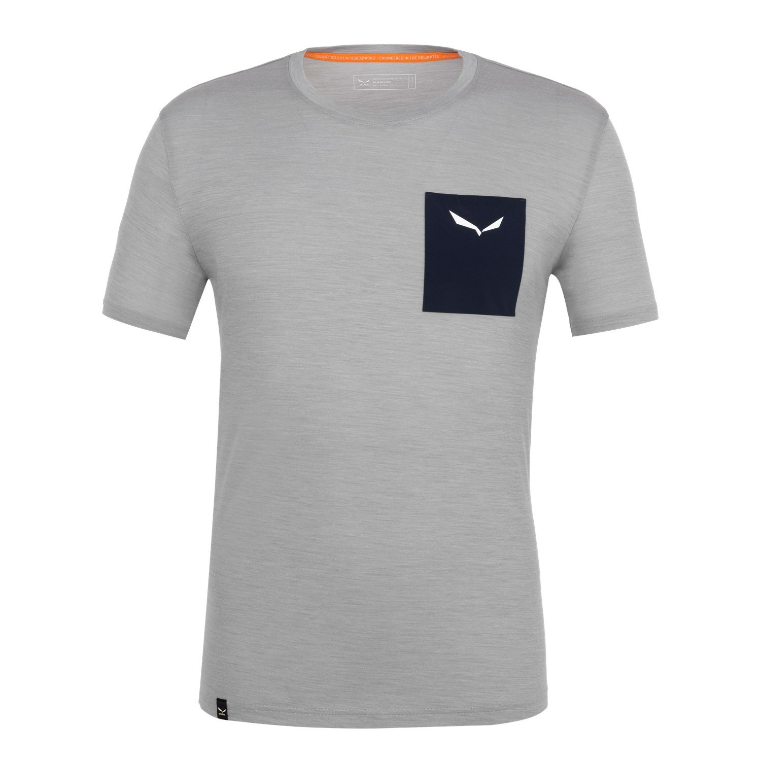 Férfi Salewa Pure Logo Pocket Merino T-Shirt Rövid Ujjú Ing Szürke | 1248-NKPJZ