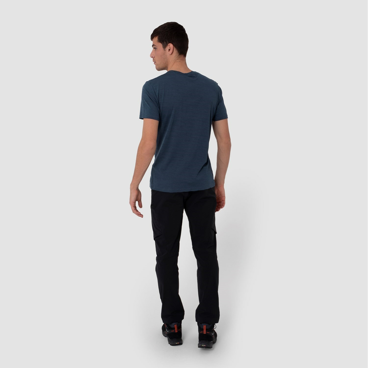 Férfi Salewa Pure Logo Pocket Merino T-Shirt Rövid Ujjú Ing Sötétkék | 7190-LISKQ