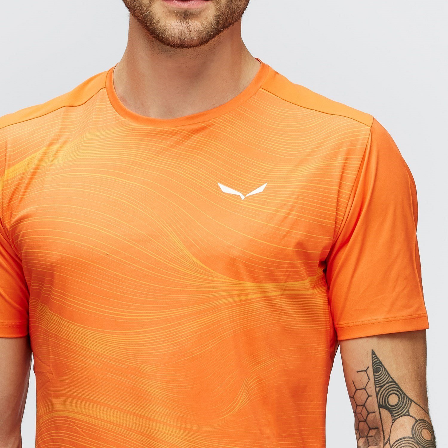 Férfi Salewa Seceda Dry T-Shirt Rövid Ujjú Ing Narancssárga | 3241-RLWTP