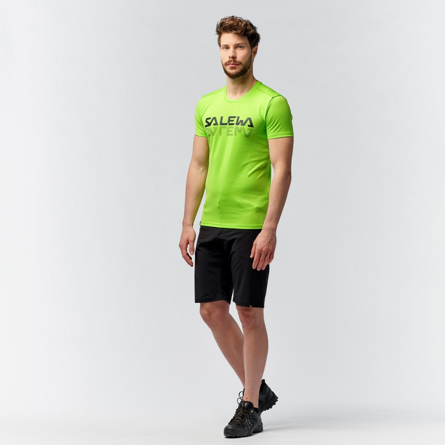 Férfi Salewa Sportos Graphic Dry T-shirt Rövid Ujjú Ing Zöld | 2841-OBIKU