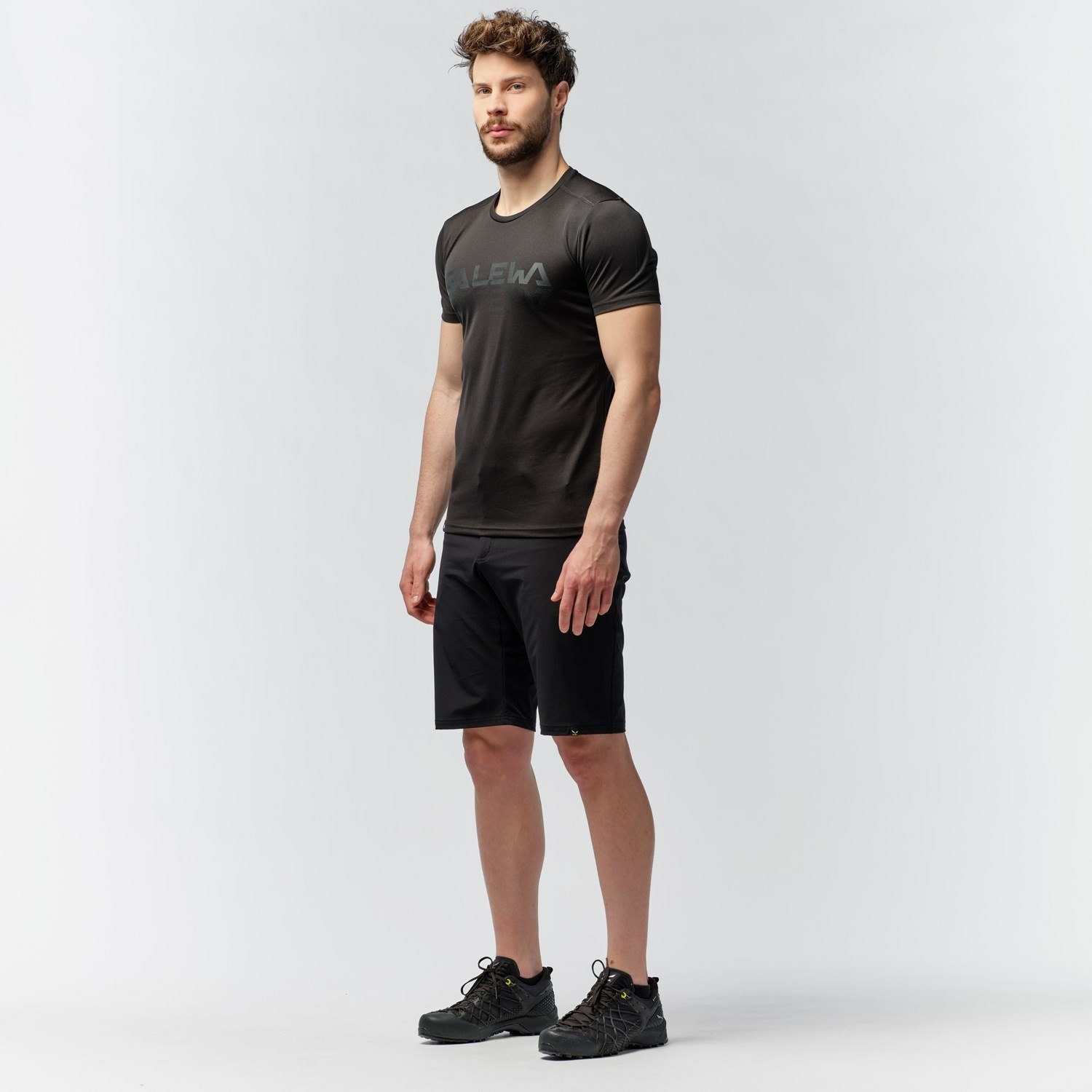 Férfi Salewa Sportos Graphic Dry T-shirt Rövid Ujjú Ing Fekete | 6732-CXZKT