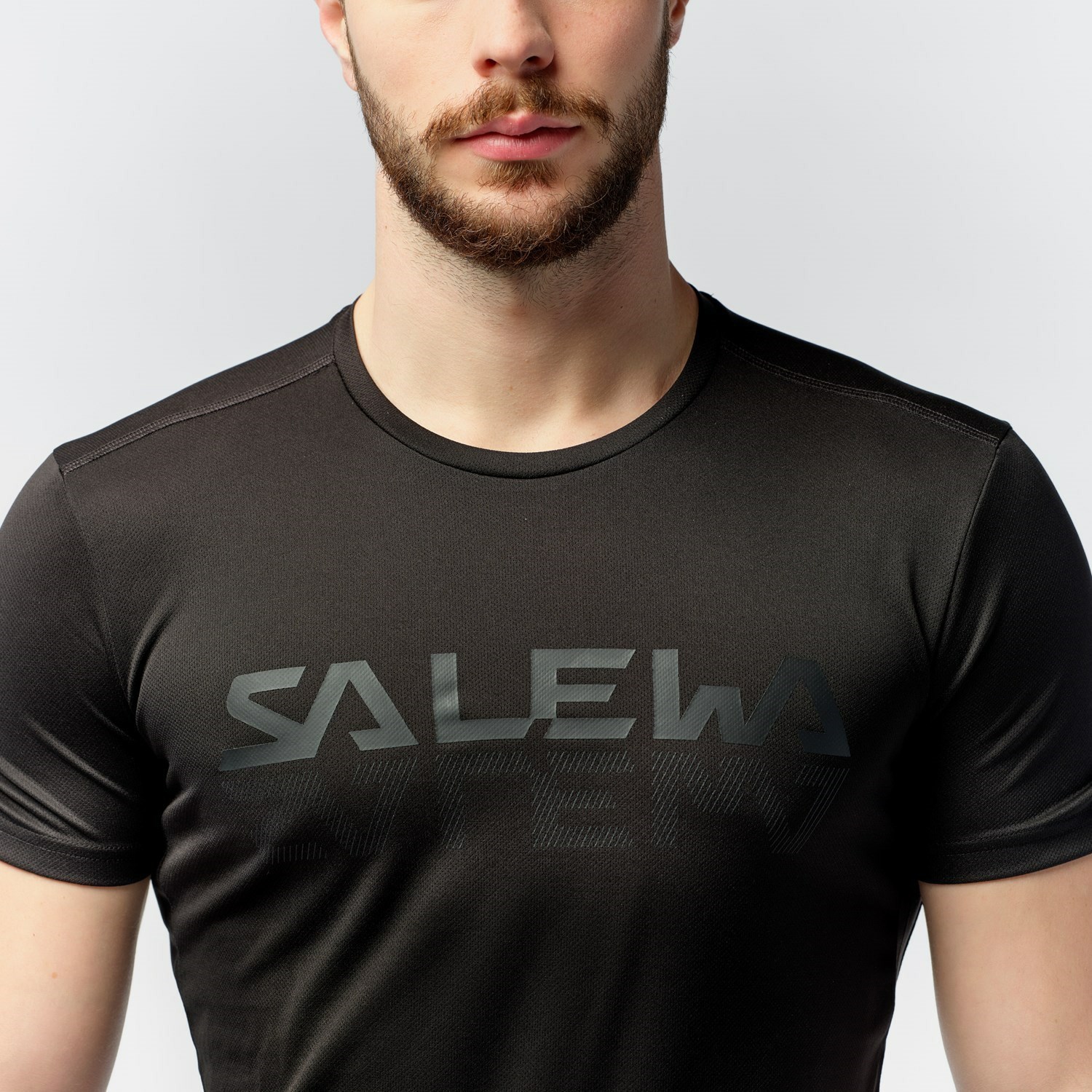 Férfi Salewa Sportos Graphic Dry T-shirt Rövid Ujjú Ing Fekete | 6732-CXZKT