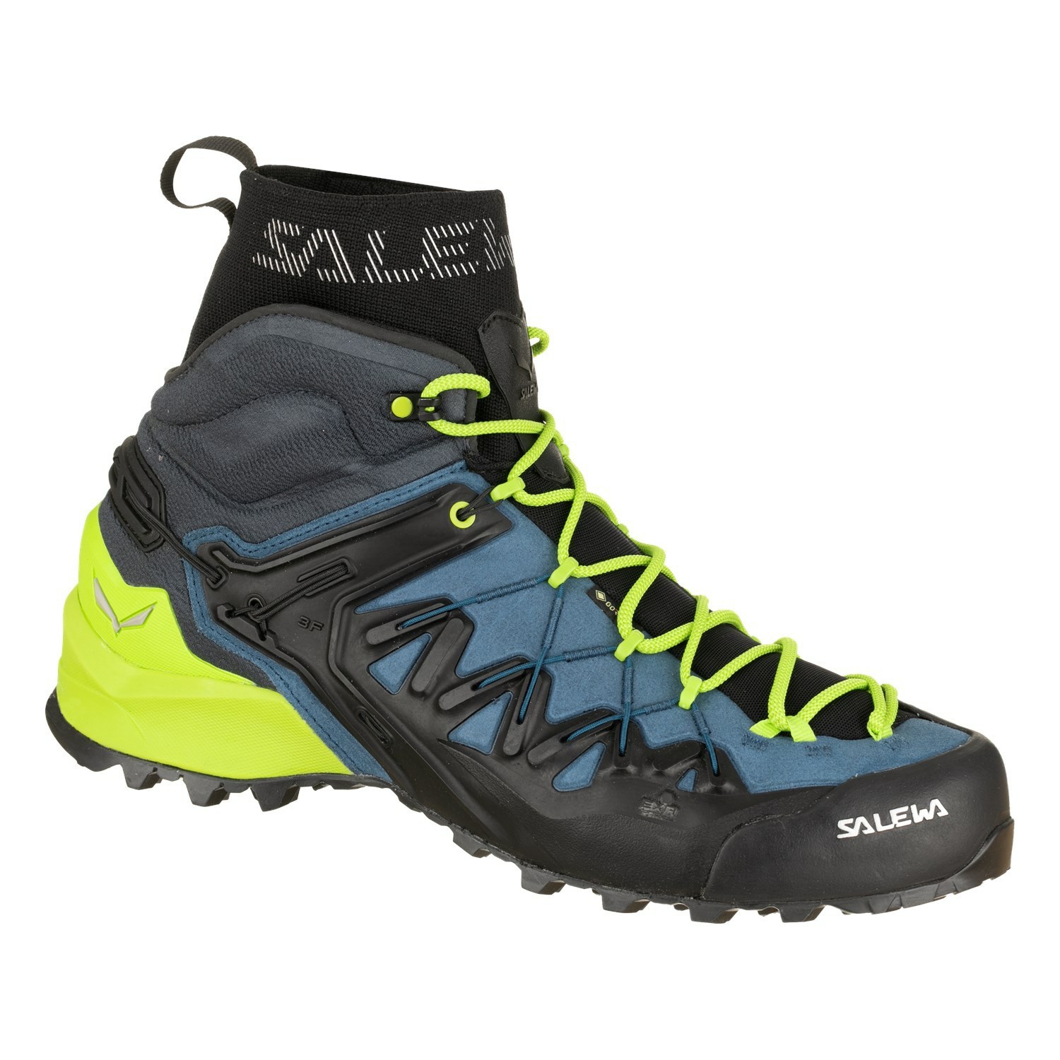 Férfi Salewa Wildfire Edge Mid GORE-TEX® Túracipő Fekete Kék | 2965-UCKJH