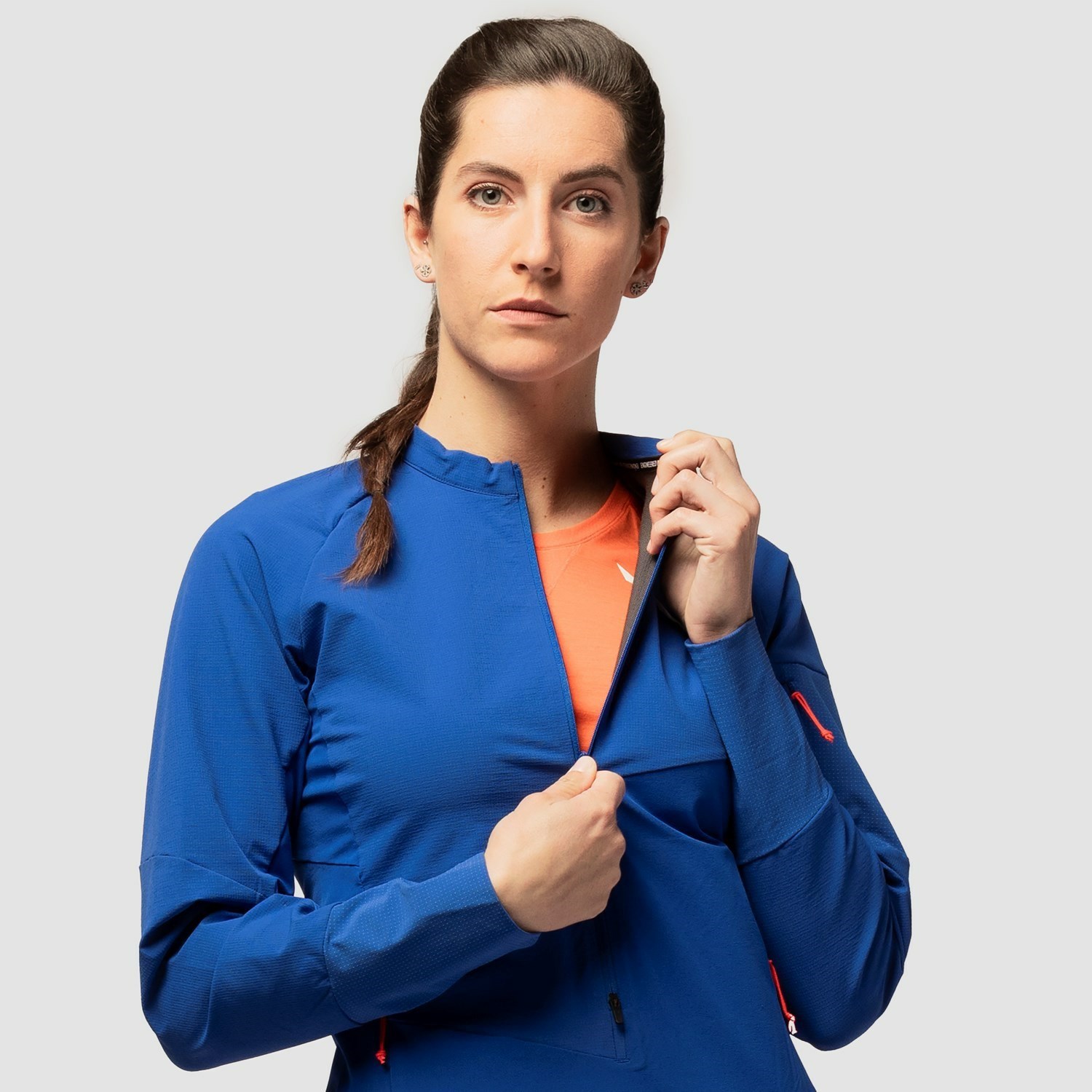 Női Salewa Agner Durastretch Anorak Softshell Kabát Kék | 5389-UHBIT