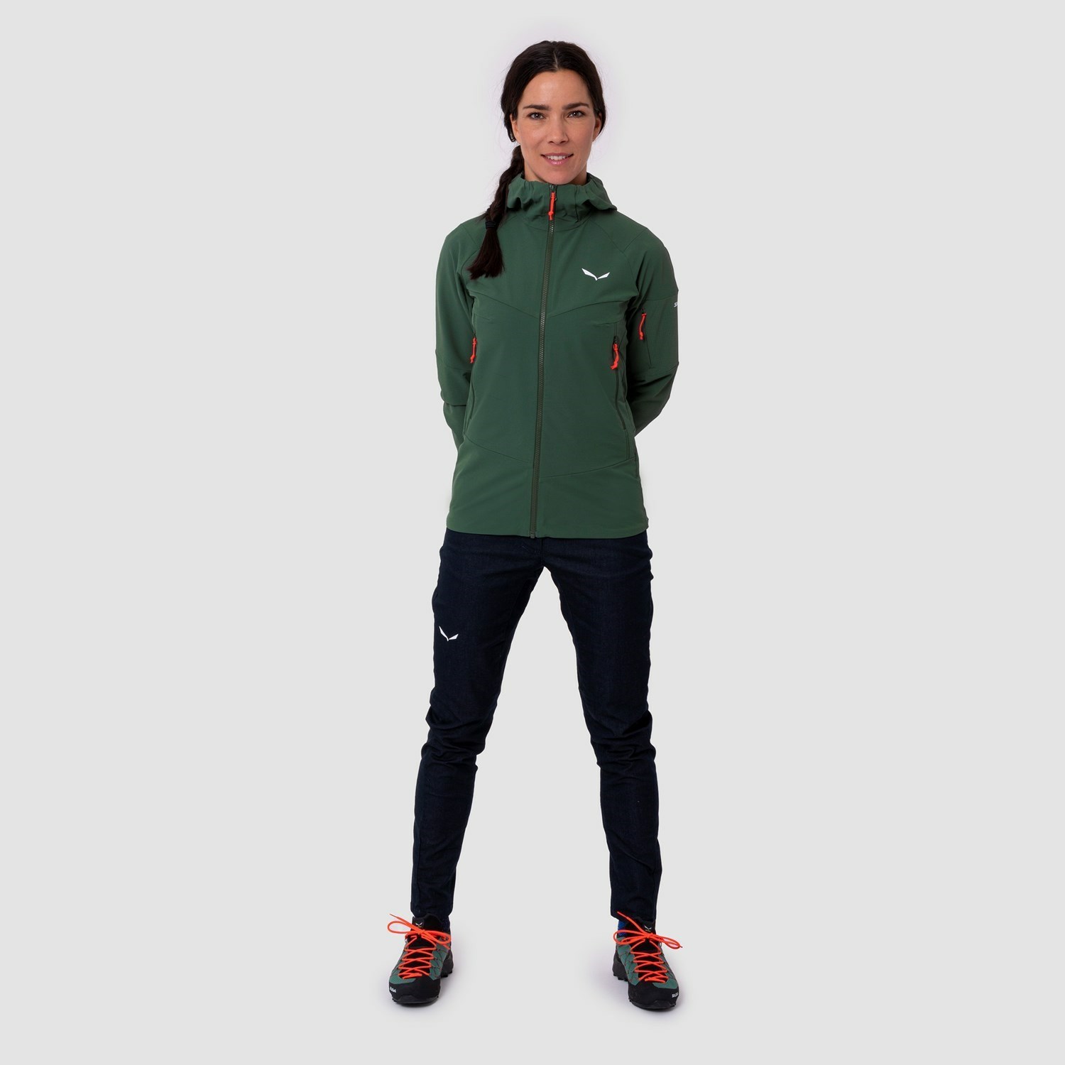 Női Salewa Agner Durastretch Jacket Softshell Kabát Zöld | 8591-EZDMJ