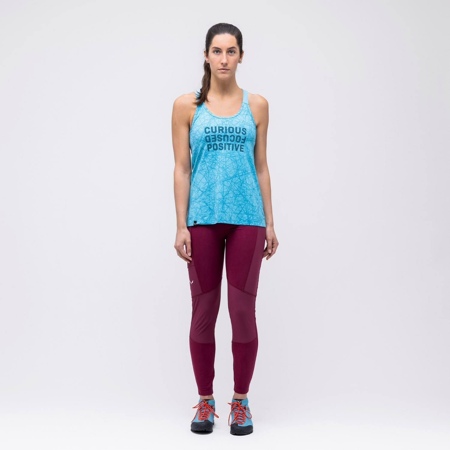 Női Salewa Alpine Hemp Print Tanktop Pólók Kék | 4950-KMGFT