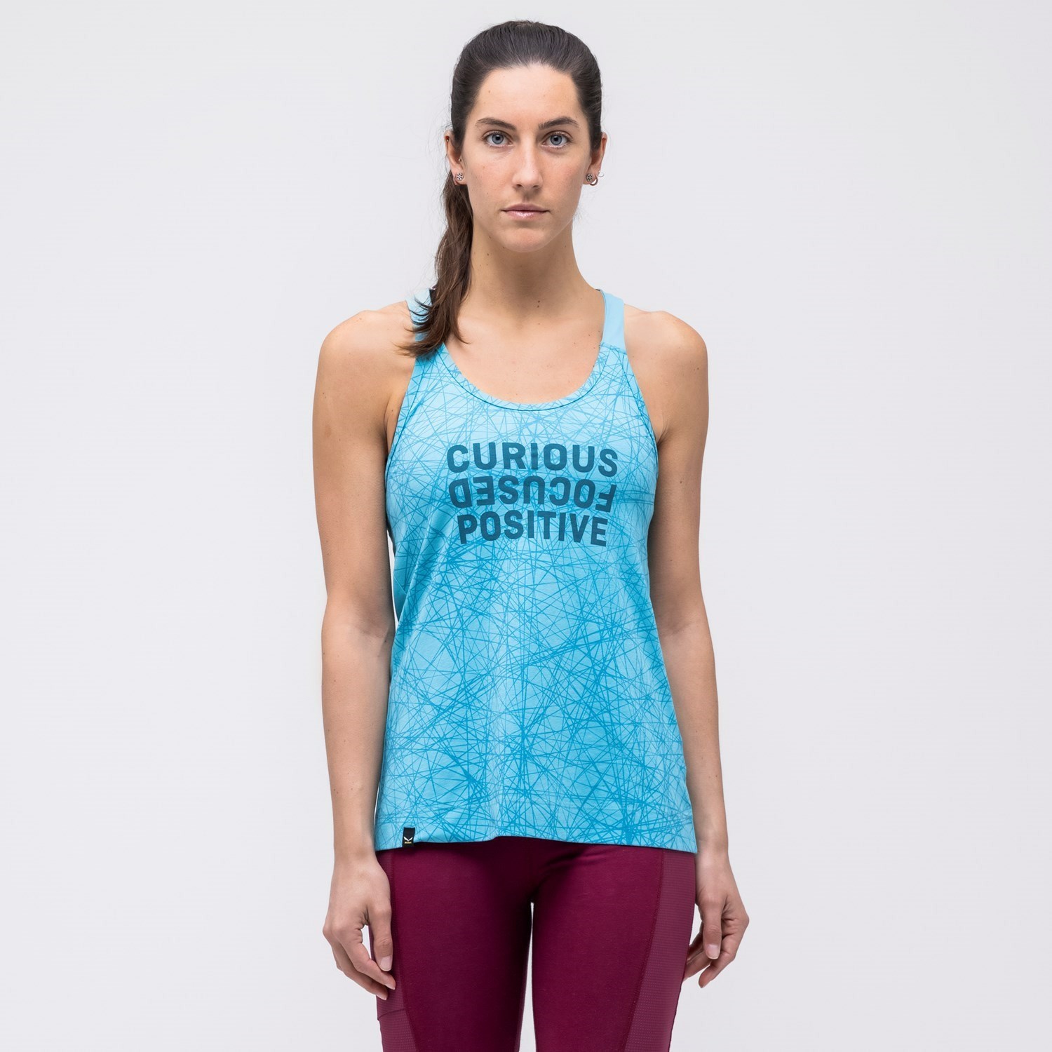 Női Salewa Alpine Hemp Print Tanktop Pólók Kék | 4950-KMGFT