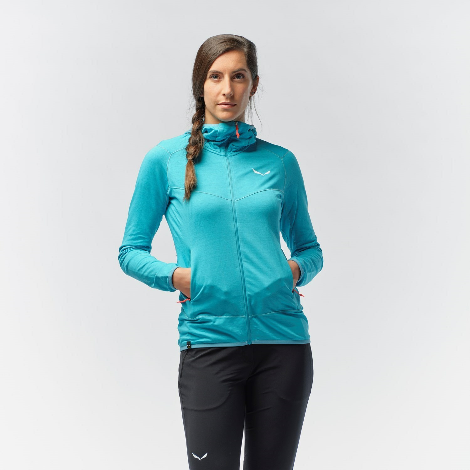 Női Salewa Light Micro Polarlite Full Zip Csuklyás Jacket Kapucnis Pulóver Kék | 9658-UMWHA