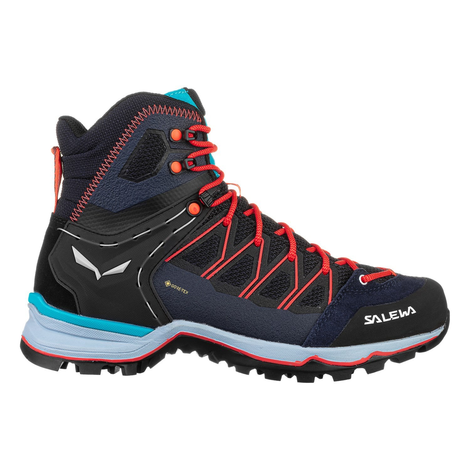 Női Salewa Mountain Trainer Lite Mid GORE-TEX® Túrabakancs Fekete Sötétkék | 8219-RAEDT