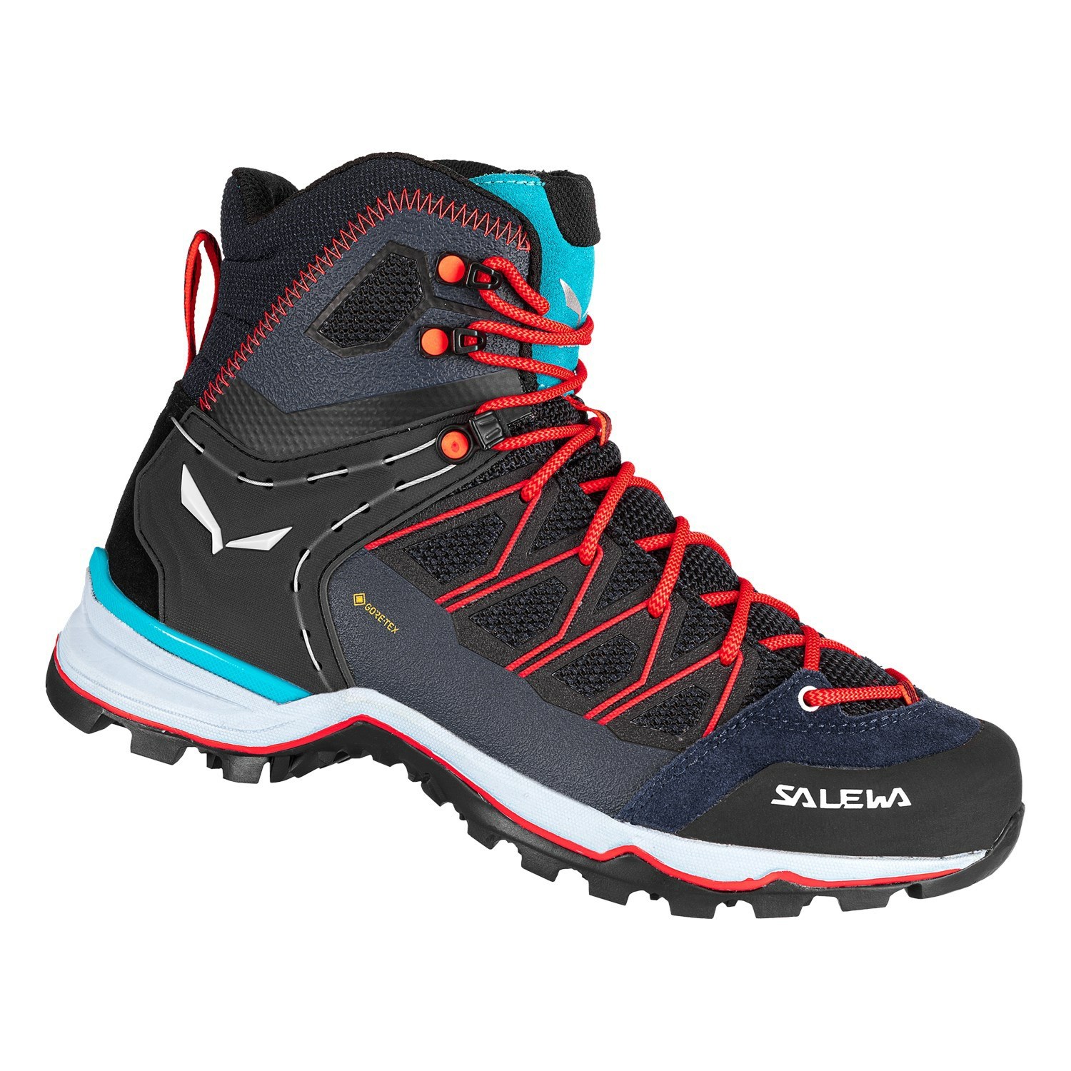 Női Salewa Mountain Trainer Lite Mid GORE-TEX® Túrabakancs Fekete Sötétkék | 8219-RAEDT