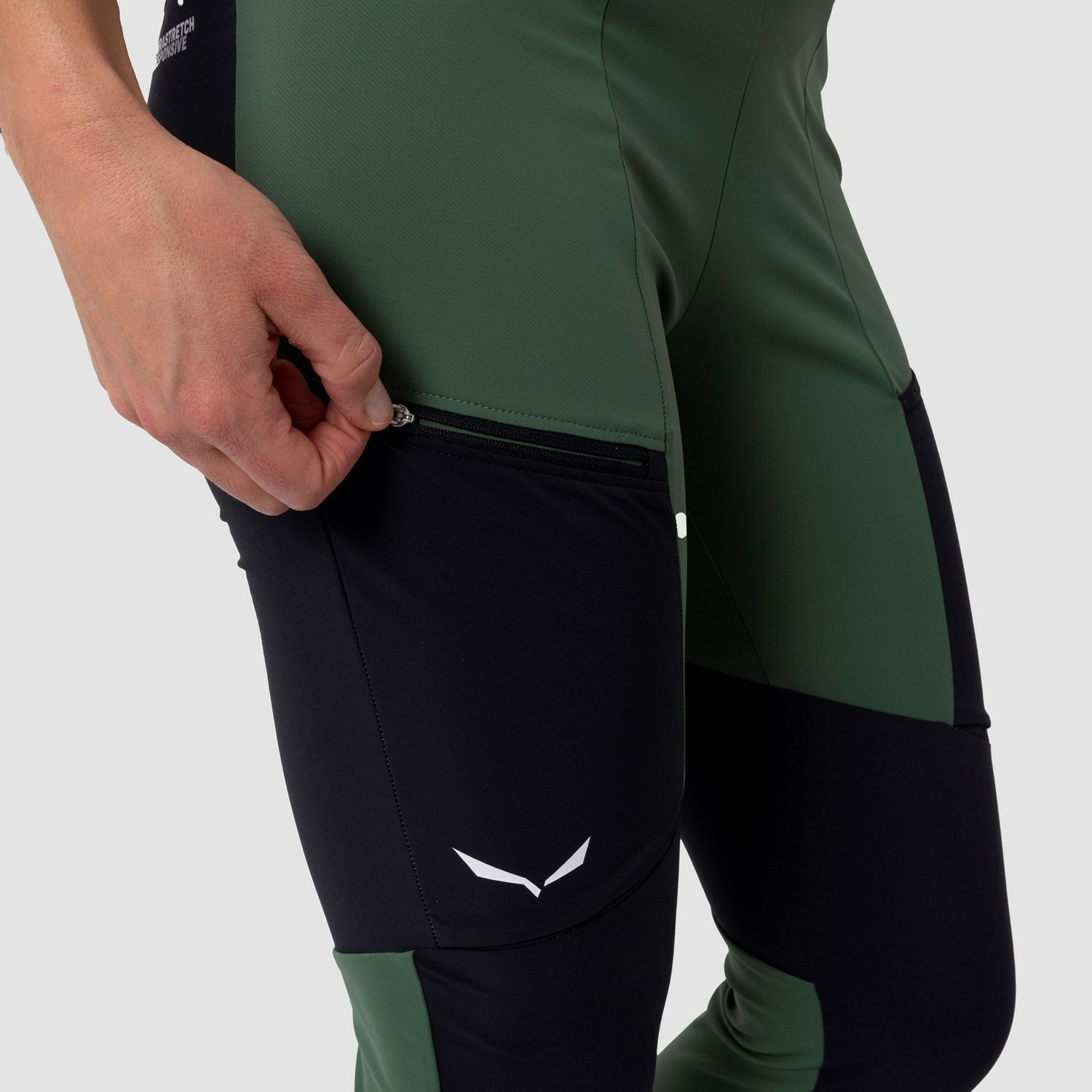 Női Salewa Puez Dry Responsive Cargo Tights Softshell Nadrág Zöld Fekete | 9061-SROTE