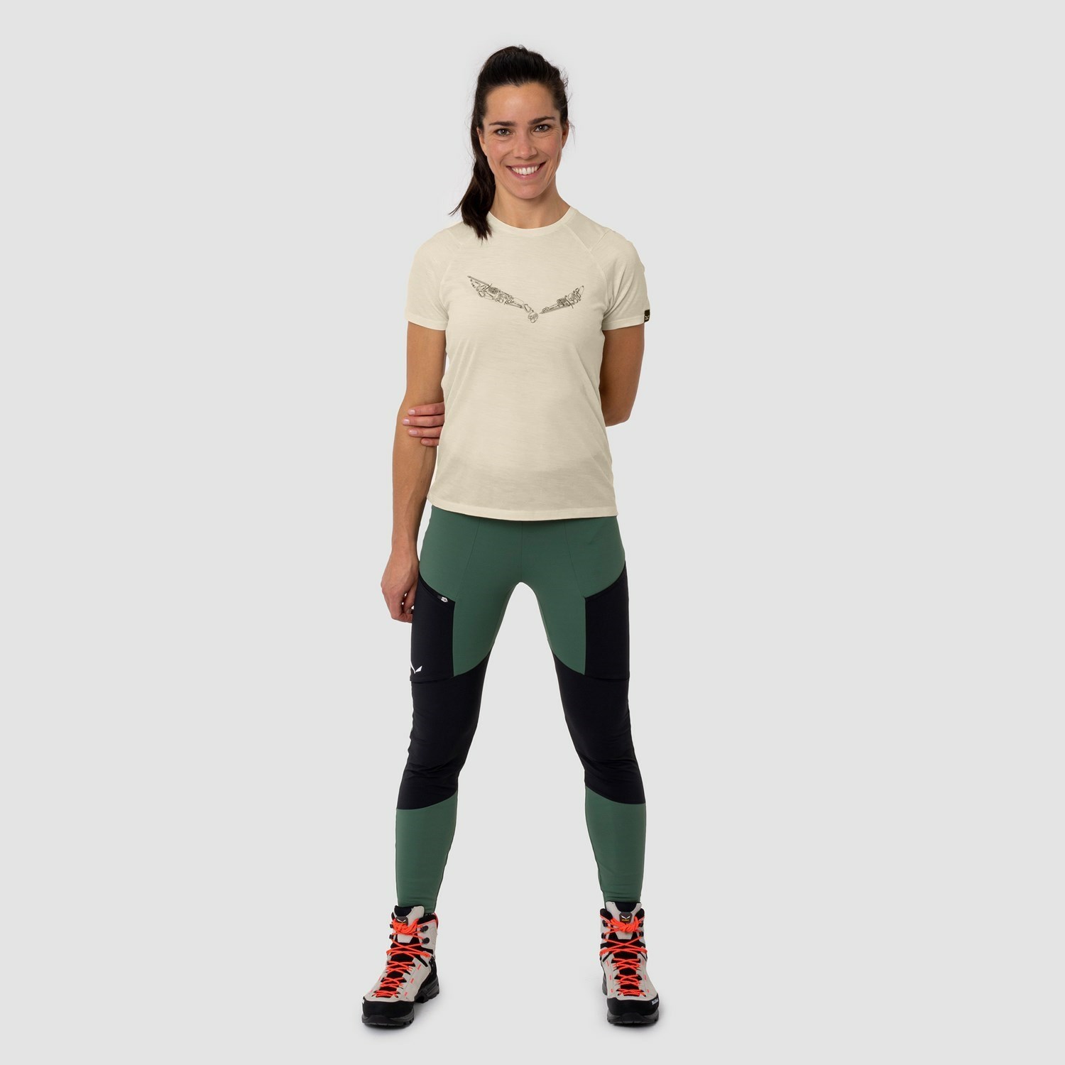 Női Salewa Puez Dry Responsive Cargo Tights Softshell Nadrág Zöld Fekete | 9061-SROTE