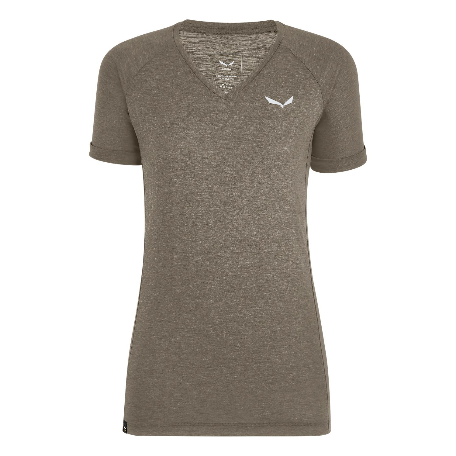 Női Salewa Puez Melange Dry V-Neck Pólók Barna | 8029-ORLVT