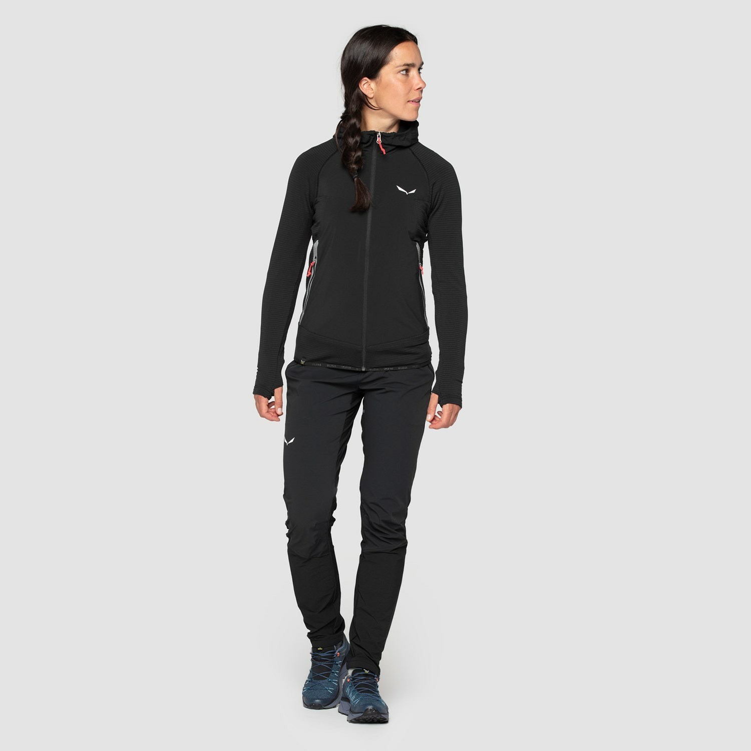 Női Salewa Rolle Polarlite Responsive Softshell Kabát Fekete | 7204-RIZHS