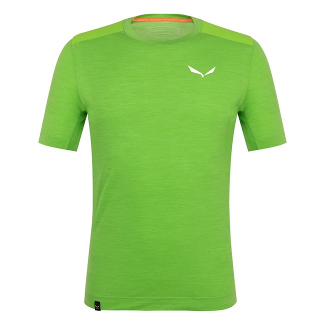 Férfi Salewa Agner Merino T-Shirt Rövid Ujjú Ing Zöld | 0472-SHQCB