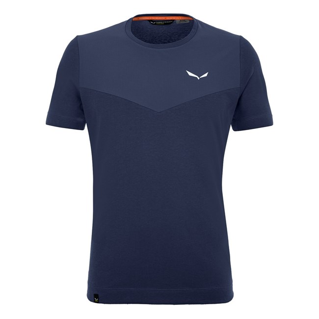 Férfi Salewa Alpine Hemp T-Shirt Rövid Ujjú Ing Sötétkék | 7921-ZPJOF