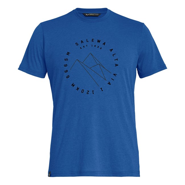 Férfi Salewa Alta Via Drirelease® T-shirt Rövid Ujjú Ing Kék | 0235-ACWLN