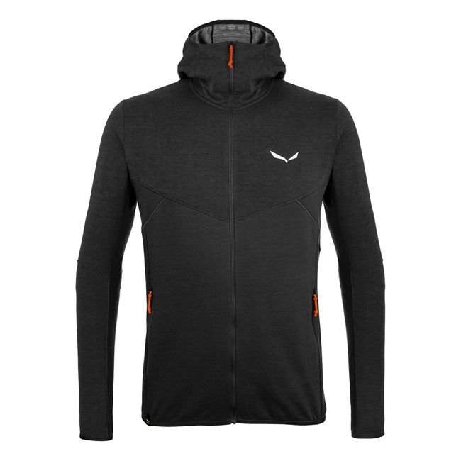 Férfi Salewa Light Micro Polarlite Full Zip Csuklyás Jacket Kapucnis Pulóver Fekete | 2138-BTJXI