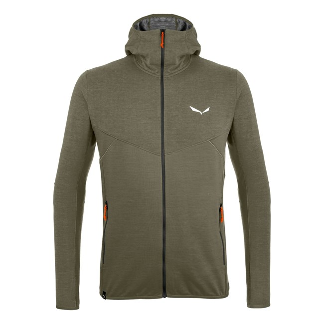 Férfi Salewa Light Micro Polarlite Full Zip Csuklyás Jacket Kapucnis Pulóver Barna | 6780-CEPKM