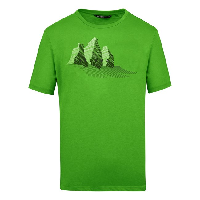 Férfi Salewa Lines Graphic Dry T-Shirt Rövid Ujjú Ing Fehér | 7029-BQJMZ