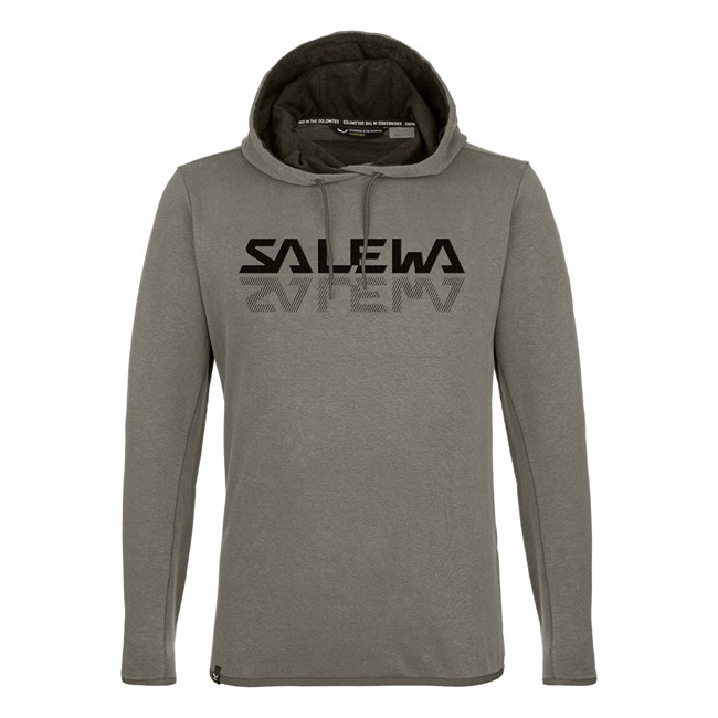 Férfi Salewa Puez Hemp Logo Hoodie Kapucnis Pulóver Barna | 8461-PHZRS