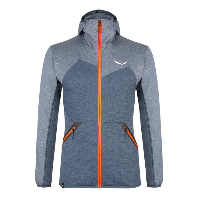 Férfi Salewa Puez Melange Polarlite Csuklyás Jacket Kapucnis Pulóver Kék | 2907-UDSWZ