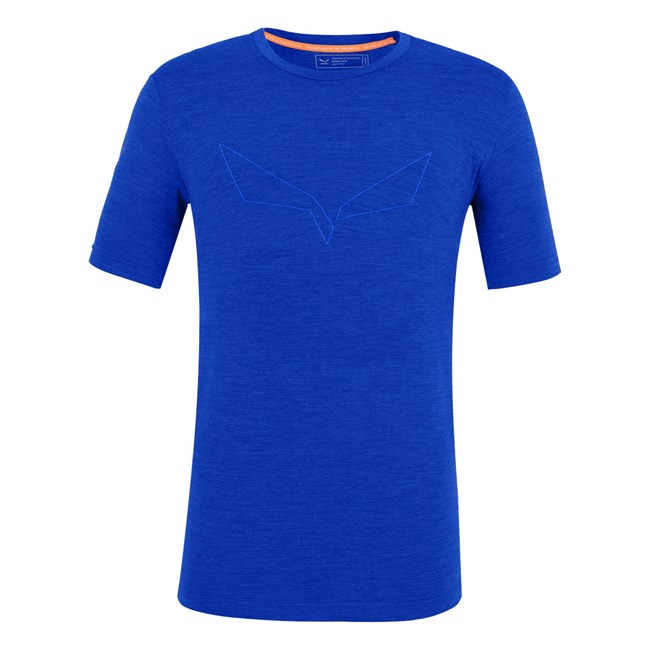 Férfi Salewa Pure Eagle Merino Responsive Seamless T-Shirt Rövid Ujjú Ing Kék | 1674-MHJPF