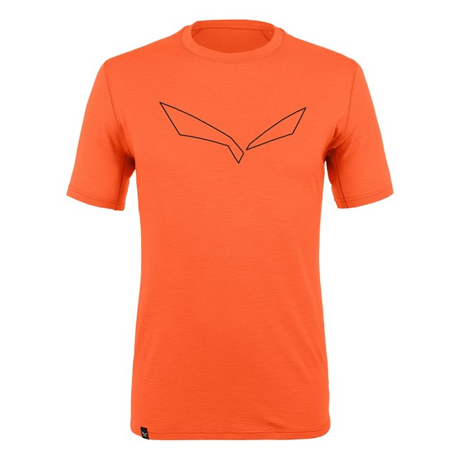 Férfi Salewa Pure Logo Alpine Merino Responsive T-Shirt Rövid Ujjú Ing Narancssárga | 1568-KDPNQ